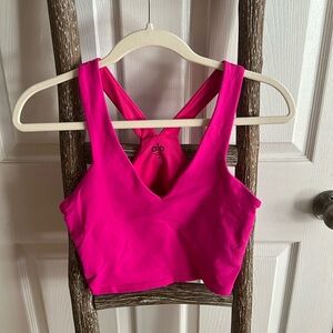 Alo Yoga hot pink long line bra, size Medium